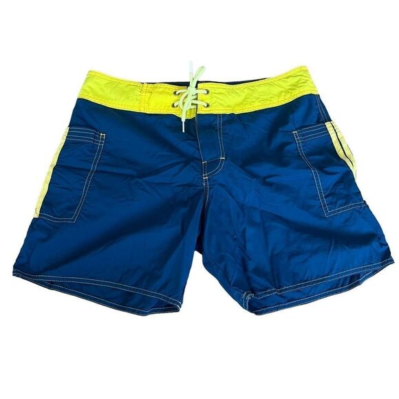 Sauvage Men's Navy Blue & Yellow Swimsuit - Picture 1 of 6